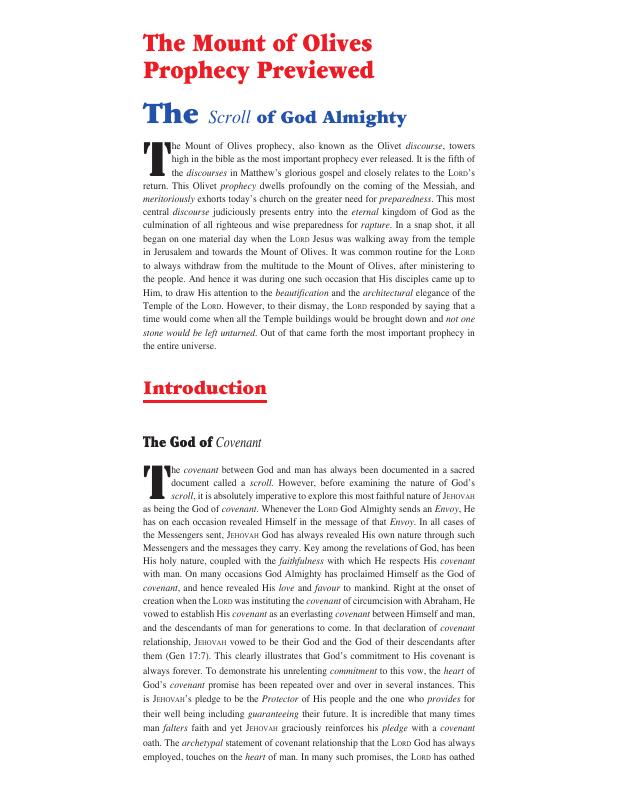 UNVEILING THE OLIVET PROPHECY